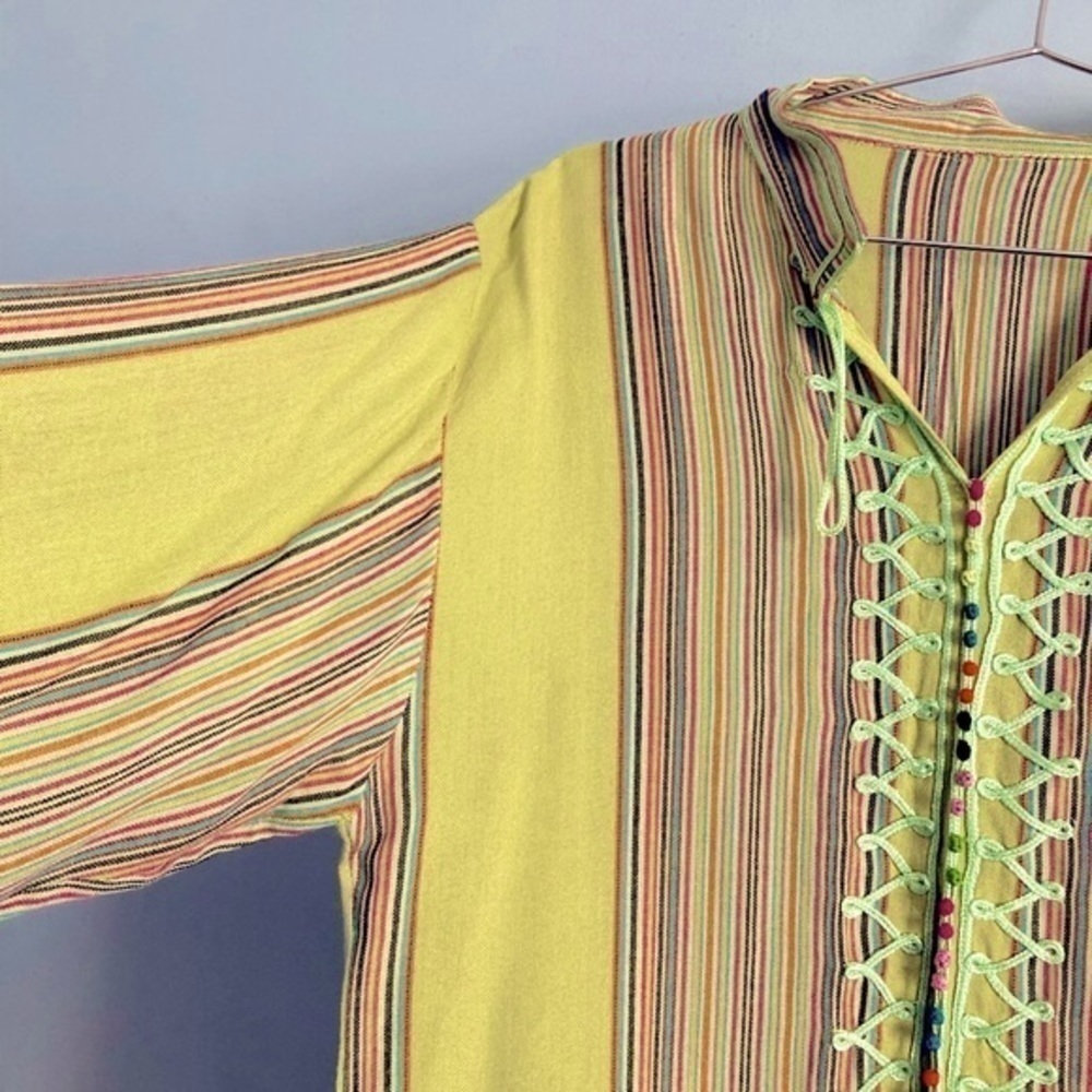 Vintage 90s Nomad Bohemian Colorful Embellished Tunic Top - Picture 4 of 13